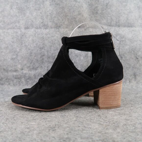 Very G Shoes Womens 7 Ankle Boot Fashion Sylvanna Faux Suede Cutout Open Toe Zip - Picture 4 of 14
